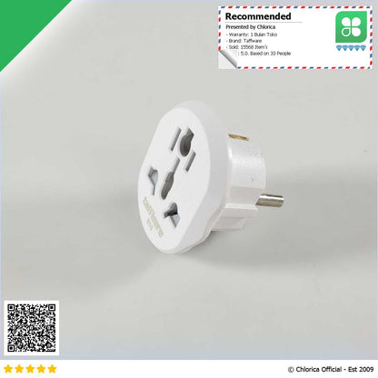 Taffware Loop Universal Travel Adaptor AU US UK to EU Plug 16A N16