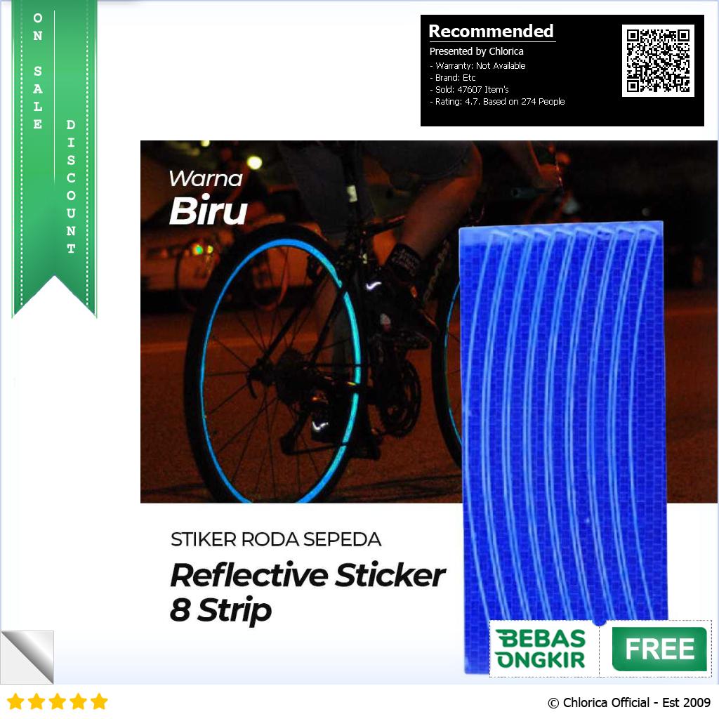 Stiker Roda Sepeda Bicycle Wheel Reflective Sticker 8 Strip A 0001