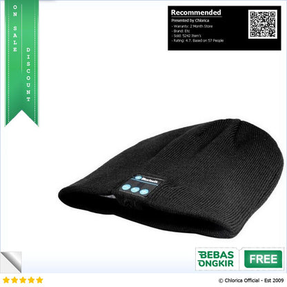 EDAL Topi Kupluk Pria Wanita Bluetooth Speaker Knit Beanie Hat Winter MK 1