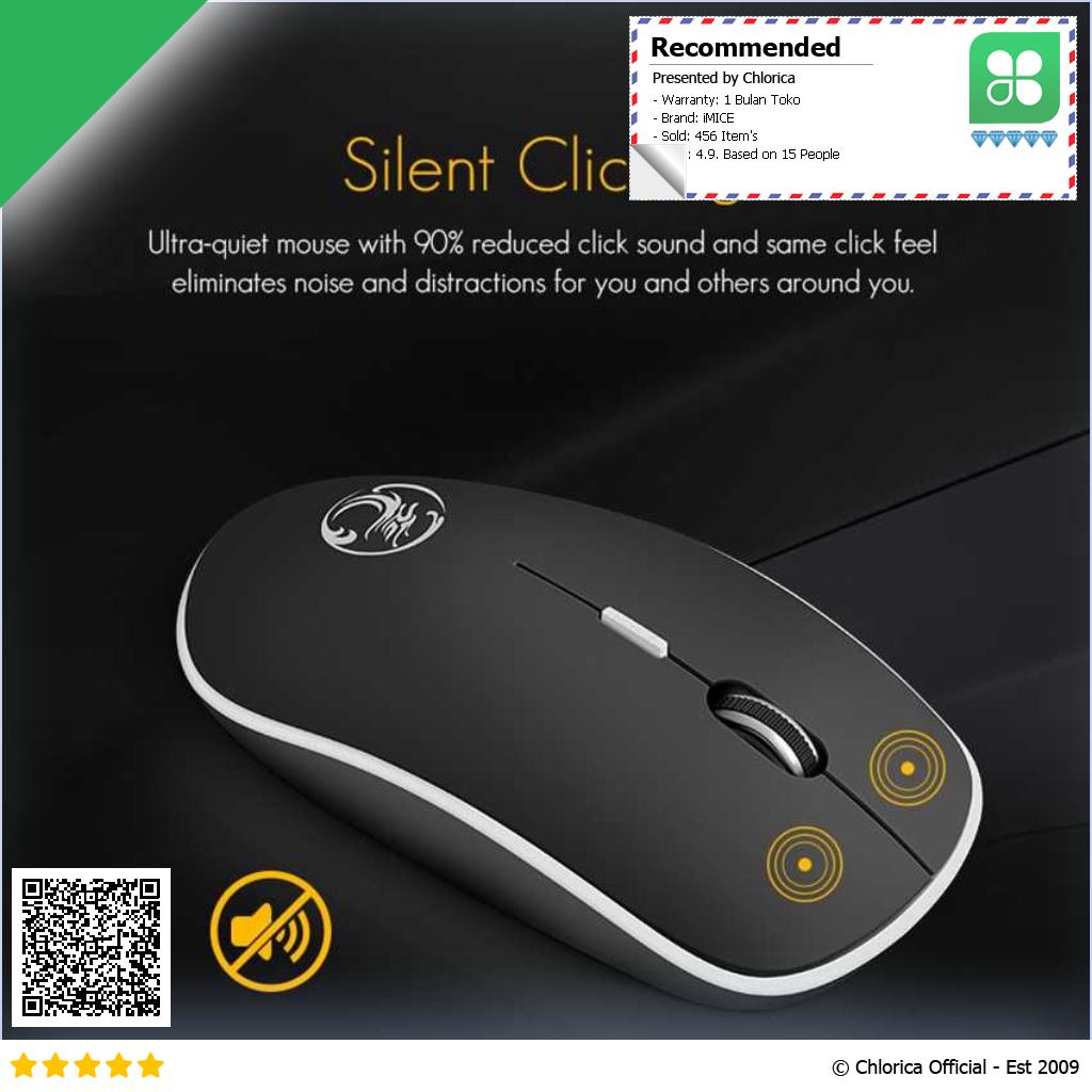 iMICE Super Slim Silent Optical Wireless Mouse 2.4GHz 1600DPI G 1600