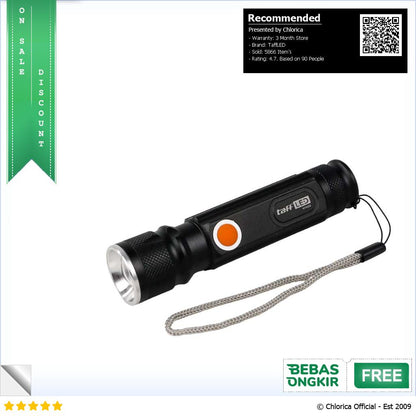 TaffLED Senter LED Lentera USB T6 dan COB 2300 Lumens WY8106