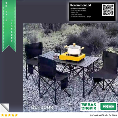 TaffSPORT Meja Lipat Piknik Portable Foldable Camping Table with Bag AF59 OBRAL DEFECT