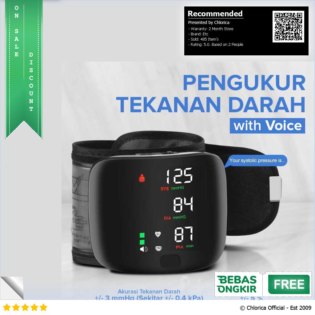 TWO2 Pengukur Tekanan Darah Tensimeter Sphygmomanometer with Voice A01