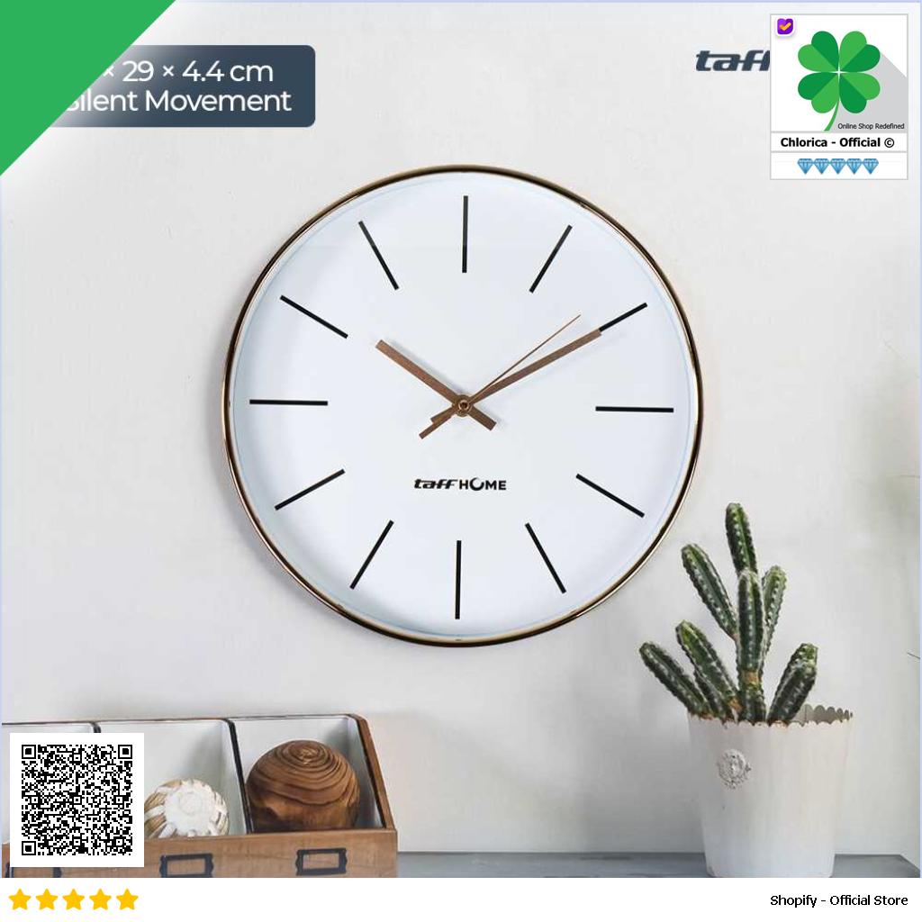 TaffHOME Jam Dinding Bulat Silent Movement Quartz Model Modern H6589