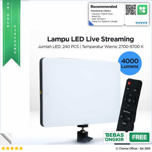 SZKOSTON Lampu LED Live Streaming Video Fill Light 11Inch MM 240