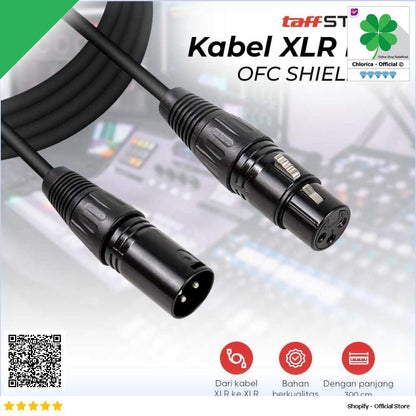 TaffSTUDIO Kabel XLR M F OFC Microphone Karaoke Shielded BOF30