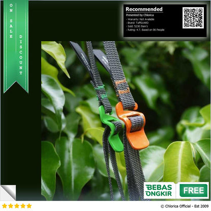 TaffGUARD Strap Tali Pengikat Barang Camping Rope Metal Quick Hook BC098K