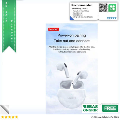 Lenovo TWS Earphone Bluetooth 5.0 Noise Reduction Waterproof 250mAh HT38