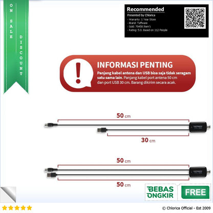 Taffware Penguat Sinyal Antena TV Amplifier Signal Booster DVB T2 TFL D15