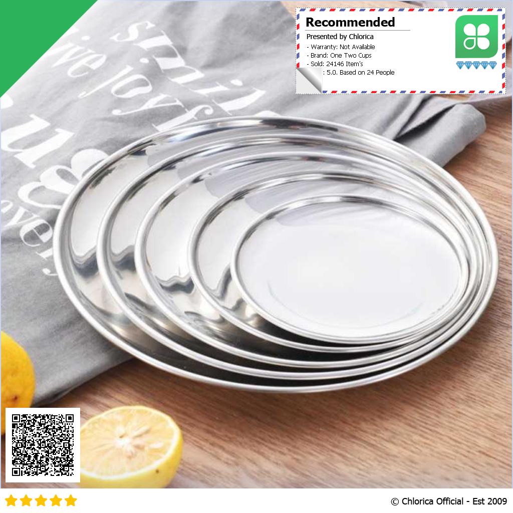 One Two Cups Piring Makan Stainless Steel Sultan Plate European Style SN16