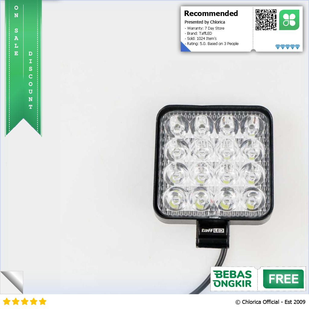 TaffLED Lampu Sorot Tembak Mobil LED Floodlight IP68 Cool White 48W D841