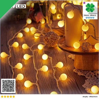 TaffLED Lampu Hias String Lights Waterproof 80 LED 4W 10M Model Ball YJT80L