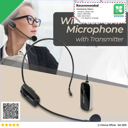 TaffSTUDIO Wireless Microphone UHF Call Center with Transmitter HX W002