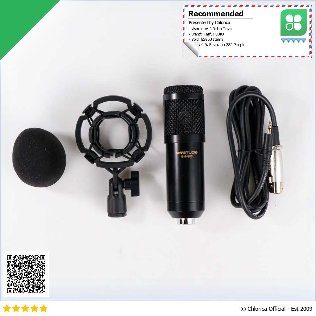 TaffSTUDIO Mikrofon Kondenser Studio Mic XLR with Shockproof Mount BM 800