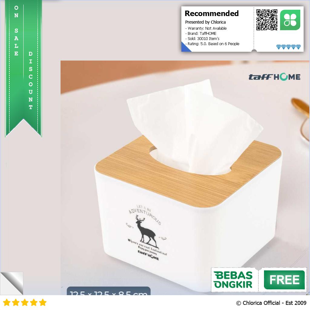 TaffHOME Kotak Tisu Kayu Multifungsi Wooden Tissue Box ZJ003