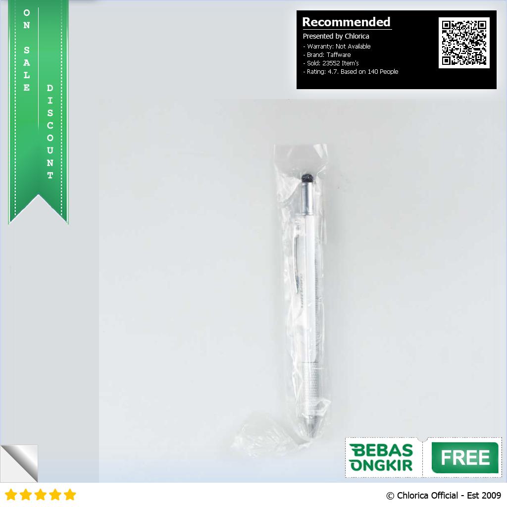 Taffware Pena Multifungsi Plastik Stylus Penggaris Waterpass Obeng 9625