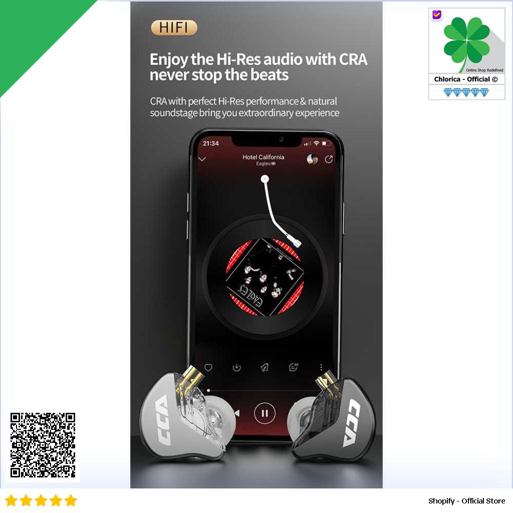 CCA Earphone Bass In Ear HiFi Noise Cancelling 3.5mm with Mic CRA